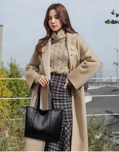 Women PU Leather Large Capacity Shoulder Bag Crossbody Hand Tote Vintage