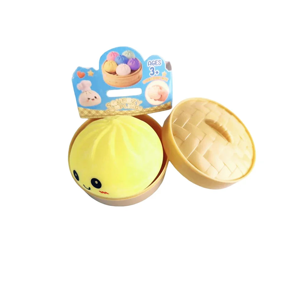 Squishy Dumpling Toy Crystal Steamer Bun Food Shape Squeeze Stress Relief Fidget Toy Desktop Ornament Gift