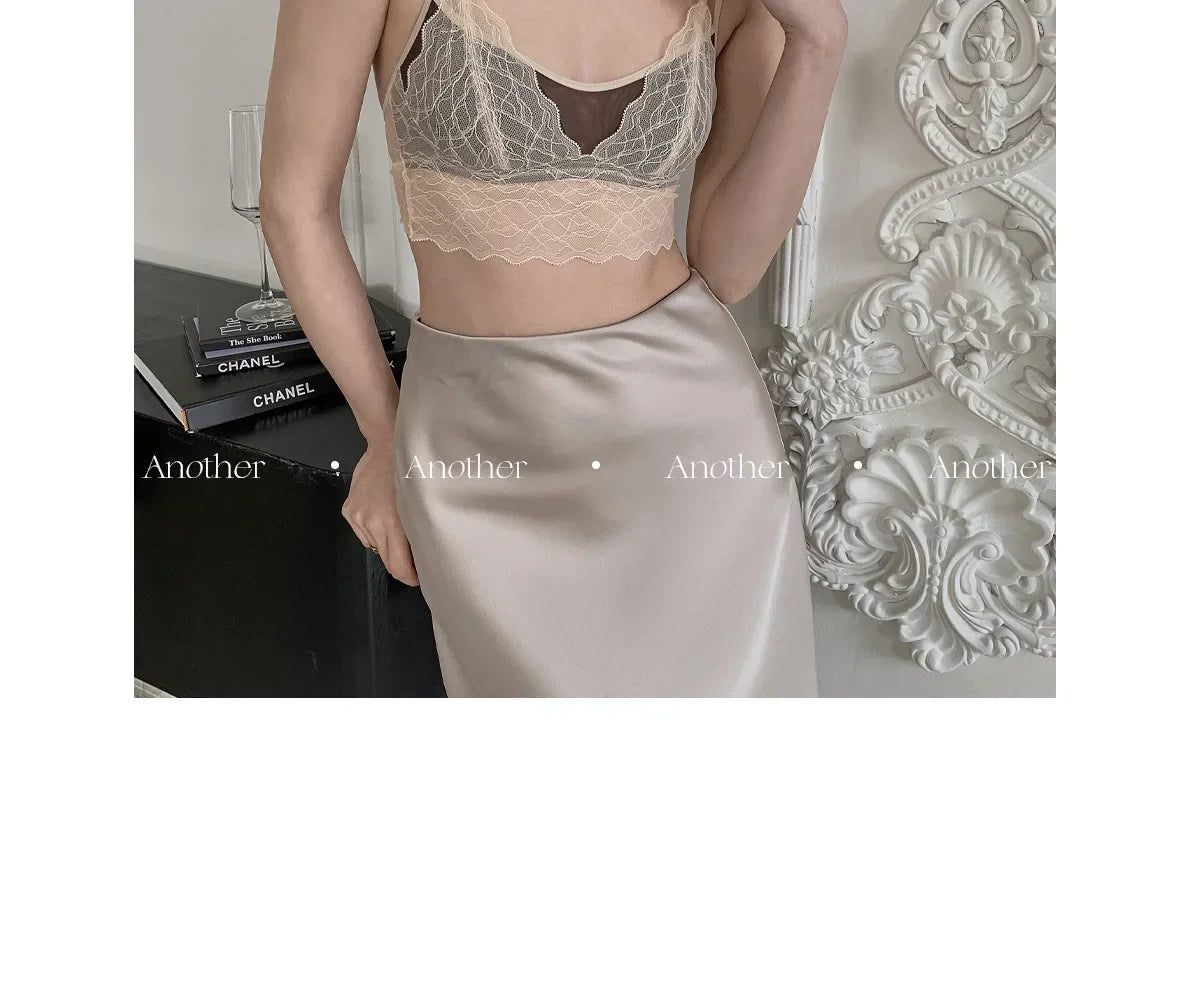 Sexy Lace Bralette No Underwire | French Triangle Cup Bra | Summer Thin Breathable for Women | Slimming Strappy Back Lingerie