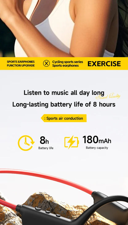 2026 Bone Conduction Headset Bluetooth 5.4 With Mic Waterproof Exercise Fitness Wireless Swimming Sports Headphone New