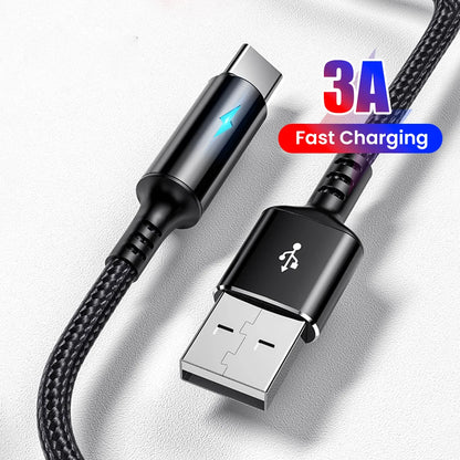 25cm Short Cable USB Type C Cable USB A To Micro USB 3A Fast Charging Cable For iPhone Xiaomi Huawei Mobile Phone Data Charger
