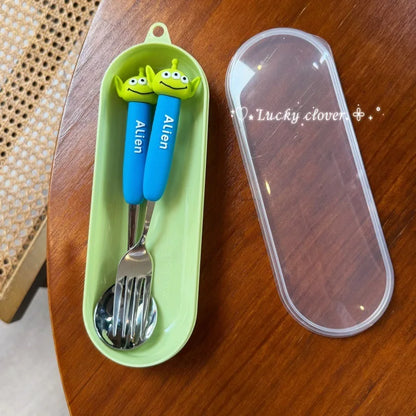 Toy Story 5 Spoon Fork Cutlery Set Woody Buzz Lightyear Jessie Forky Alien Cartoon Character Birthday Christmas Gift For Fans