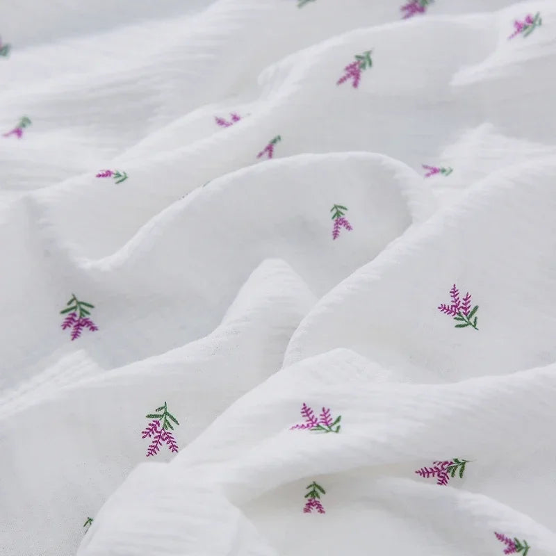135x50/500cm Soft Pure Cotton Double-Layer Crepe Fabric For Summer Dress Bedding Home Wear Pajama DIY Clothing Cloth TJ20572