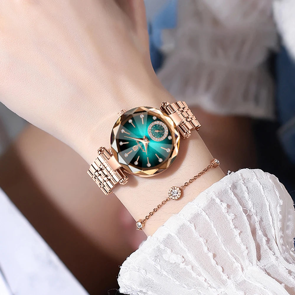 POEDAGAR Elegant Ladies Wristwatch Waterproof Stainless Steel Luxury Watch for Woman High Quality Fashion Women's Quartz Watches