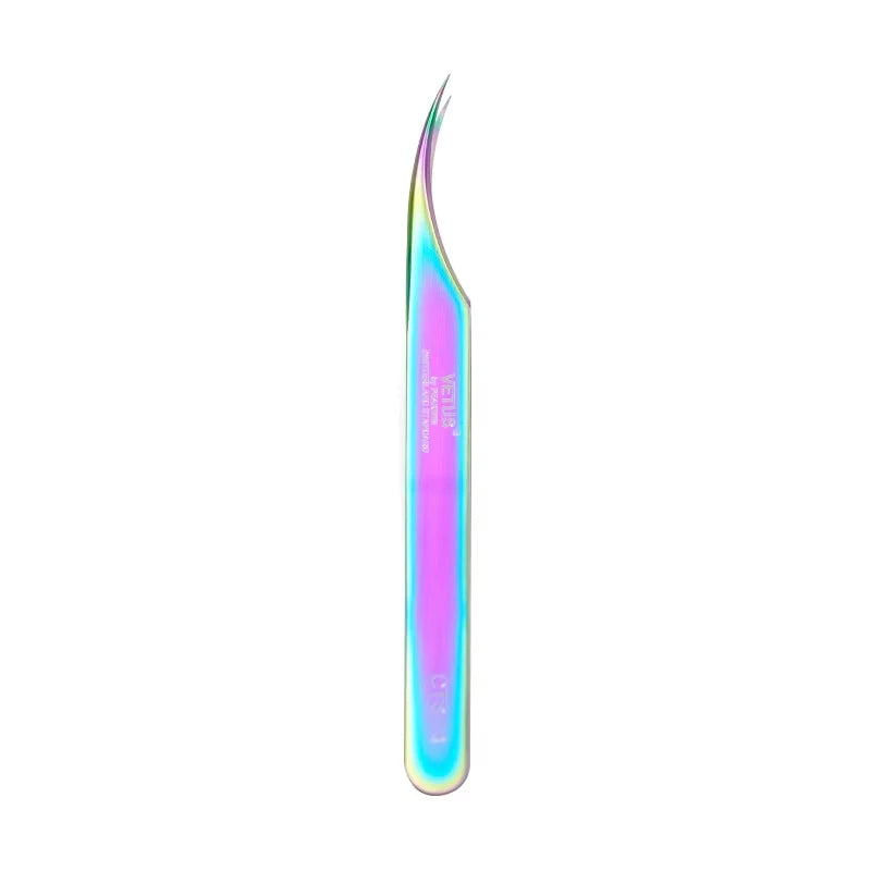 VETUS Original New MTS Series Silver Tweezers for Eyelash Extensions Stainless Steel Hyper Fine Tip Anti Static ESD Tweezers