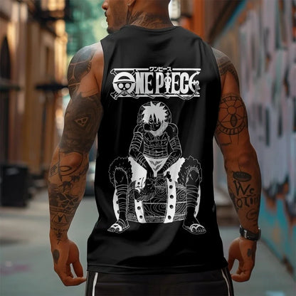 One Piece Men's Tank Top Japanese Anime Spring/Summer Sports Fitness Trend Casual Sleeveless Top