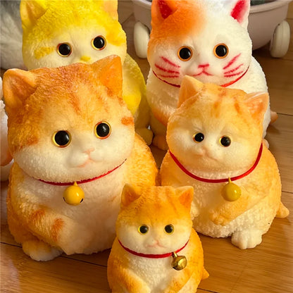 Cute Kawaii Cat Squishy Soft Silicone Stress Relief Squeeze Toy Anxiety Relief Desk Buddy Gift for Kids Adults Desk Decor Gift