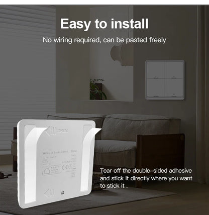 Works with Tuya Zigbee Smart Scene Switch Button 4 Gang 12 Scene Switch Push Button Controller in Smart Life App ZigBee Gateway