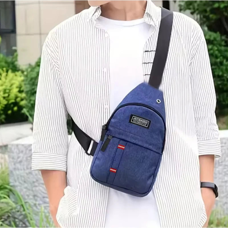 Adjustable chest bag for both men and women, one shoulder diagonal cross single shoulder bag, Oxford cloth chest bag
