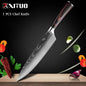 XITUO Chef knife 1-10Pcs Kitchen Knives Set Laser Damascus Pattern Ultra-Sharp Santoku Knife Cleaver Slicing Utility Fruit Knife