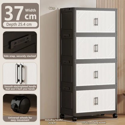 Thickened Multi-layer Storage Cabinet Home Living Room Mobile Organizer for Snacks Toys Miscellaneous Items Storage Cupboard