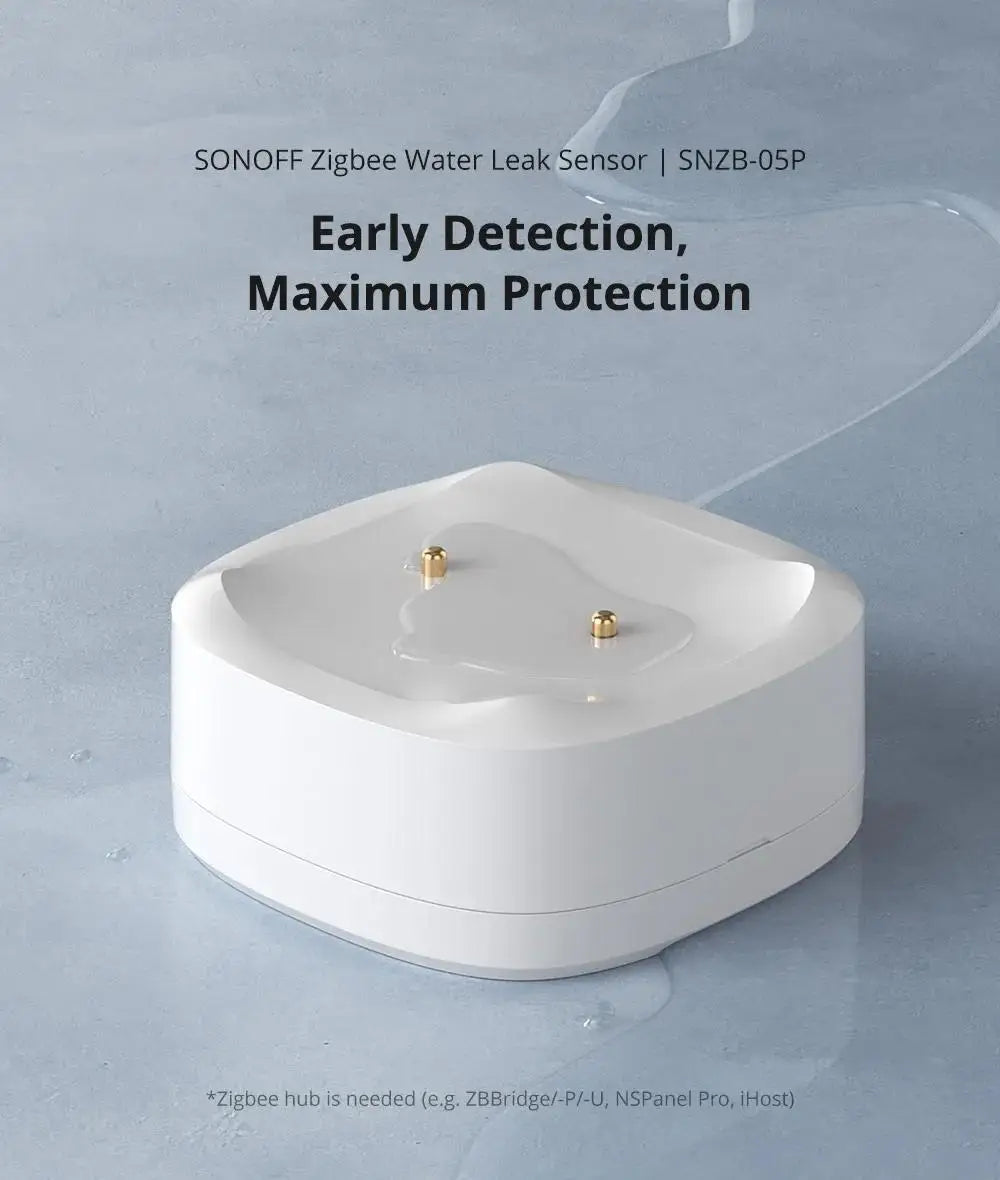 SONOFF SNZB-05P Water Leak Sensor With Detection Cable 5-Year Battery IP67 Waterproof Smart Alarms Works With Alexa Google Home