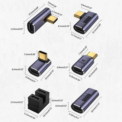 Złącze ładowarki USB 4.0 PD 100W 8K 60Hz do Macbooka 40Gbps Szybki adapter USB-C OTG U-kształtny prosty kąt męski na żeński