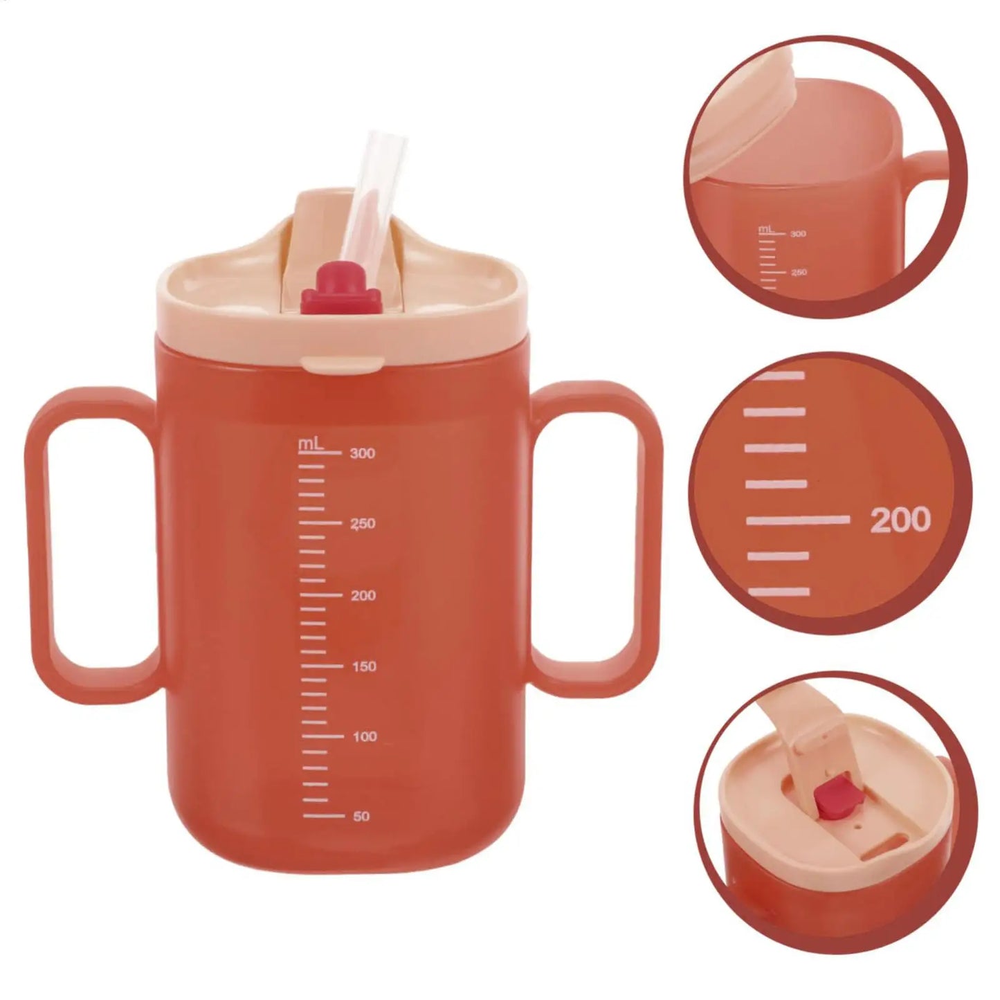 300ml Elderly Care Cup PP Water Cup With Handles Mugs Slowly release water Anti overflow Cup  Recovery Feeding Drinking Cup