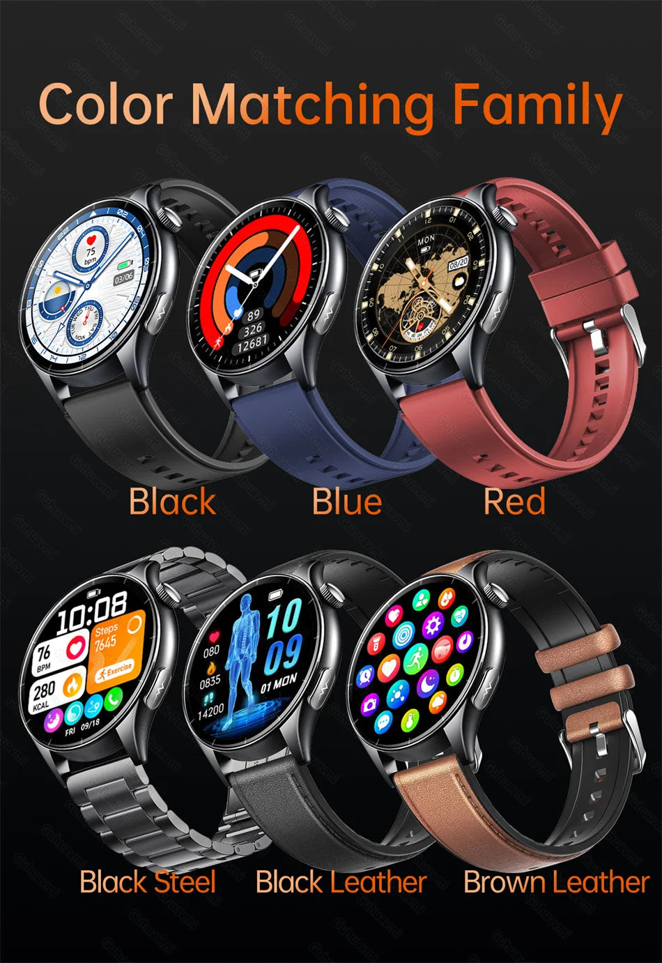 2026New Smart Watch For Men Micro-examination Health Blood pressure Uric Acid ECG+PPG Fitness Tracker Clock Smartwatch Women Men