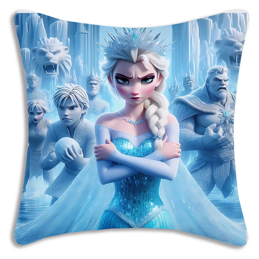 Cute Cartoon Frozens Elsas Pillow Covers Cartoon Sofa Decorative Home Double-sided Printing Short Plush Cute Cushion Cover