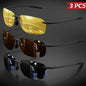 3PCS Ultra Light 11g TR90 Frameless Polarized Sunglasses - Flexible & Comfort Fit, Square Shape for Driving, Fishing, Outdoor