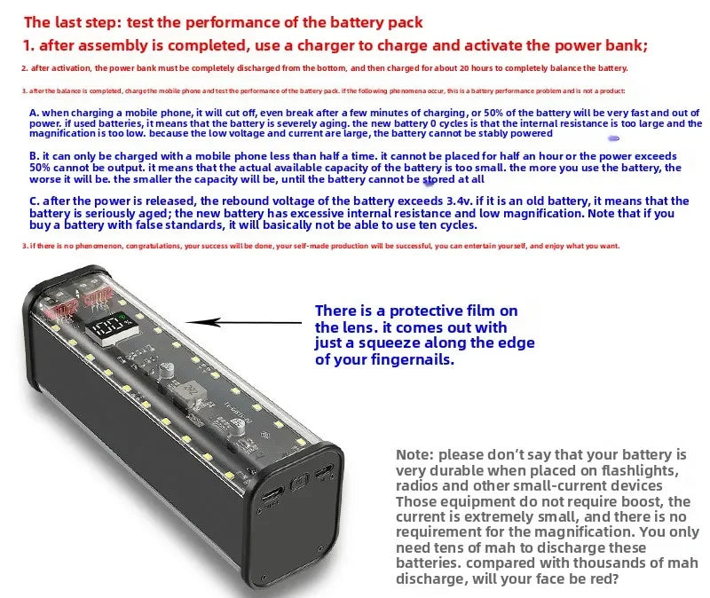 8*18650 Power Bank Case 22.5W Fast Charging USB C Battery Storage Box Transparent DIY Shell for iPhone Xiaomi Samsung