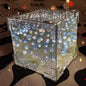 DIY 3D Cloud Tulip LED Night Light Flower Sea Mirror Table Lamps Cube Mirror Atmosphere Night Light Bedroom Decor Table Lamp