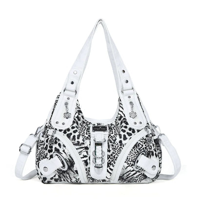 Versatile Women Handbags Leopard Shoulder Bag Top-handle Bag Fashion Satchel Dumpling Pack Shoulder Bag Large Tote Bag Purse