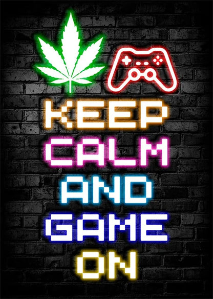 Gaming Neon Eat Sleep Game Repeat  Canvas Posters Gamer Room Decor Canvas Print Art for Home Esports Bedroom Decor Gift Painting