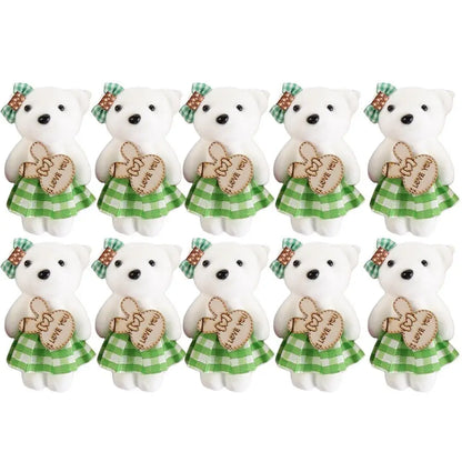 10pcs/bag Foam Bear Bear Plush Foam Toys Plush Animal Cartoon Mini Bear Flower Bouquet 10cm Plush Doll Cartoon Bouquet Doll