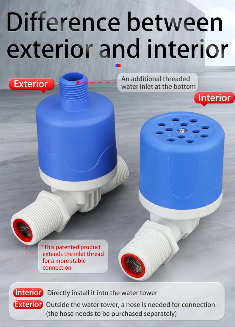 Automatic Water Level Control Valve 1/2" 3/4" 1" Water Shortage Self Opening Float Ball Valve Tank Tower Pool Float Switch Blue