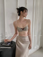 Sexy Lace Bralette No Underwire | French Triangle Cup Bra | Summer Thin Breathable for Women | Slimming Strappy Back Lingerie