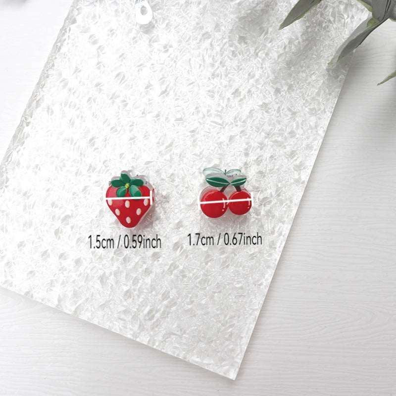 5/10Pcs Super Cute Hair Accessories Girls Fruit Strawberry Cherry Mini  Trendy Claw Clips Summer Style Small Grab Clips