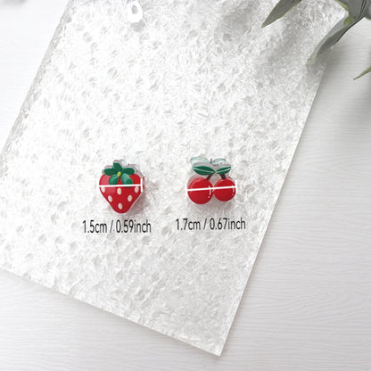 5/10Pcs Super Cute Hair Accessories Girls Fruit Strawberry Cherry Mini  Trendy Claw Clips Summer Style Small Grab Clips