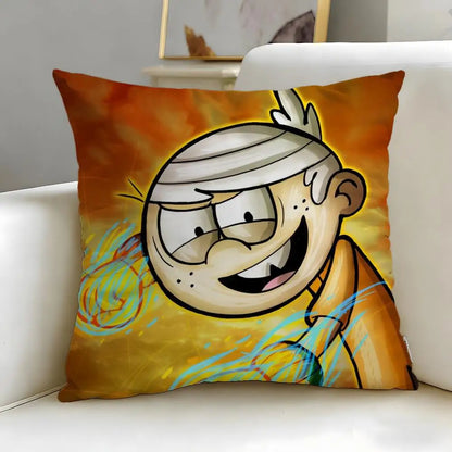 Popular Cartoon The Loud House Cushion Cover Soft & Easy-Wash Pillow Case – Versatile for Couch, Bed, Travel and Office