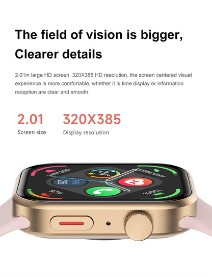 LIGE New 2.01-inch Smart Watch Men Women Heart Rate Health Monitor HD Bluetooth Call Waterproof Sport Smartwatch for Android iOS