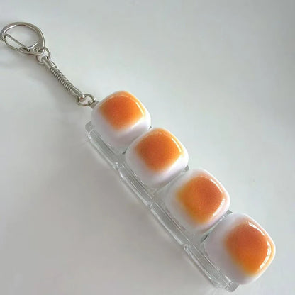 Caramel Bread Stress Relief Keychain Keyboard Button Keycap Backpack Pendant for Student Office Adult 1PC