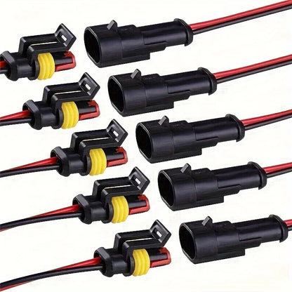 10 sztuk 2-stykowego złącza przewodów elektrycznych, wtyczki męskiej i żeńskiej 18AWG, szybkozłączek do przewodów do samochodu, ciężarówki