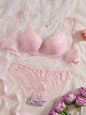 6-Piece Set Women's Underwear Set Sexy Patterned Lace Patchwork No Lining Comfortable Fitting Women's Push-Up Bra Sexy Lingerie