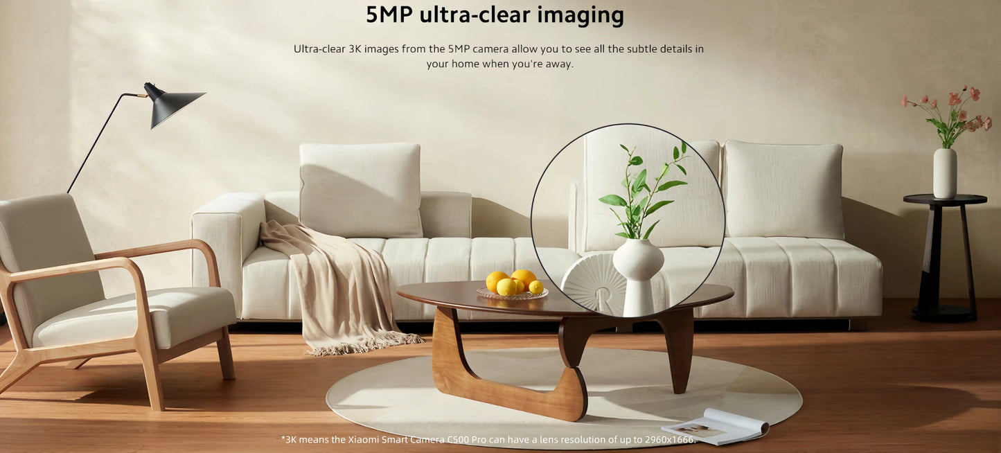 Xiaomi Smart Camera 3 Pro PTZ 5MP 3K Ultra Low Light Full Color HDR 2.4G/5G WiFi Bluetooth Mesh Gateway AI Detection 360° Home