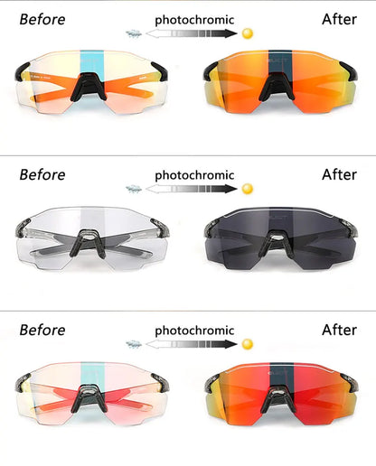 Karos Photochromic Cycling Glasses UV400 Protection Sunglasses Day Night Use Eyewear For Bicycles Fishing Driving Outdoor Hiking