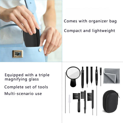 13PCS Hearing Aid Cleaning Brush Tool Set Multifunctional Ear Wax Remover Vent Tube Cleaner Portable Hearin Amplifier Daily Care