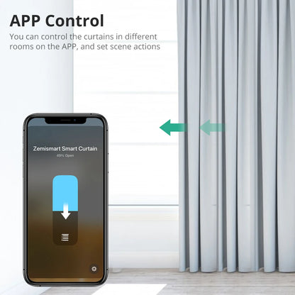 Zemismart Matter Over Thread Smart Curtain Motor Google Home App Samrtthings App Control Automatic Curtain System