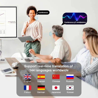 Lenovo 3-in-1 AI Translator Earbuds 140 Languages Noise Cancelling Bluetooth 5.3 Headset Instant Translator Smart Voice RealTime