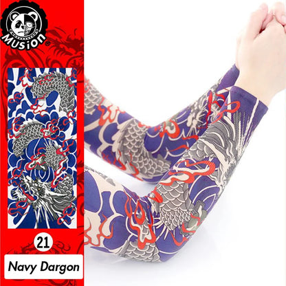 Musion New Seamless Tattoo Sleeves Anti UV Dust Hand Sock Arm Sleeves Fishing Motorcycle Bicycle Unisex Tattoo Sleeve Set A Pair