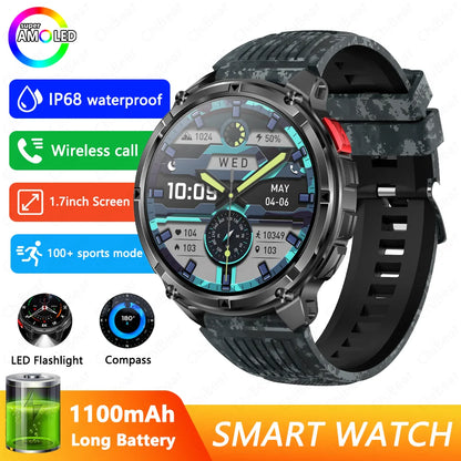 Military T-Rex 3 GPS Waterproof Smart Watch 1.46"HD AMOLED Built-in 6 Frequency Satellite Outdoors Sports Fitness Smart Bracelet