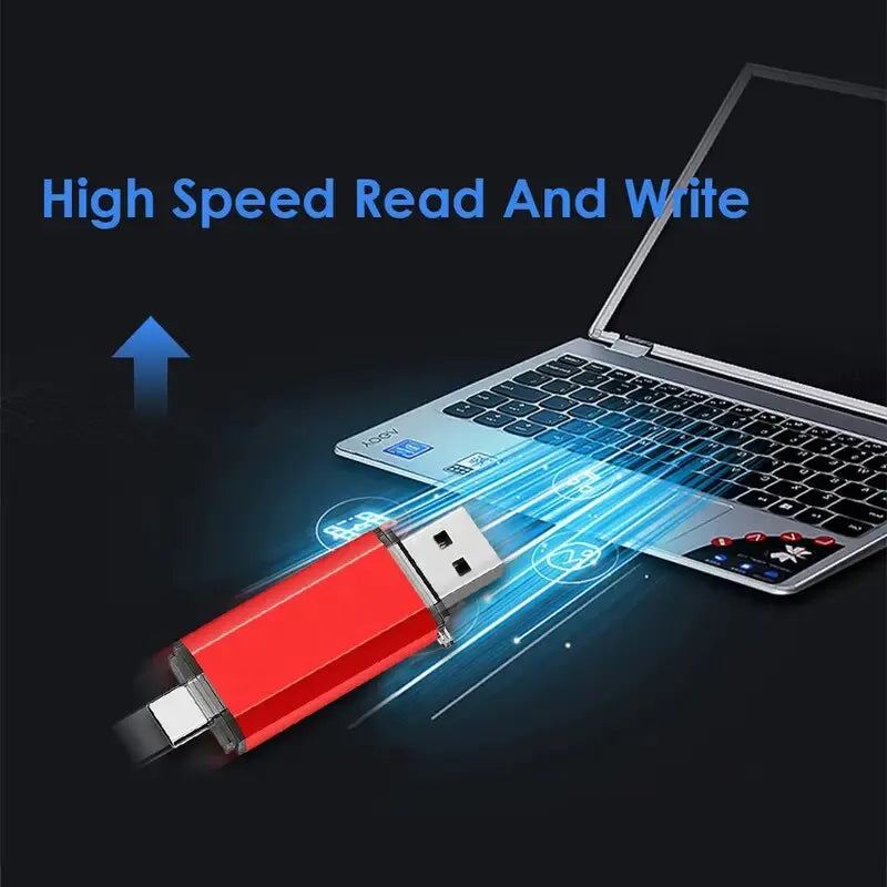 NOWY Pendrive OTG 2 w 1 typu C 128 GB 64 GB Szybki dysk flash USB OTG Pendrive 64 GB 128 GB Dyski flash USB OTG 2 w 1 typu C