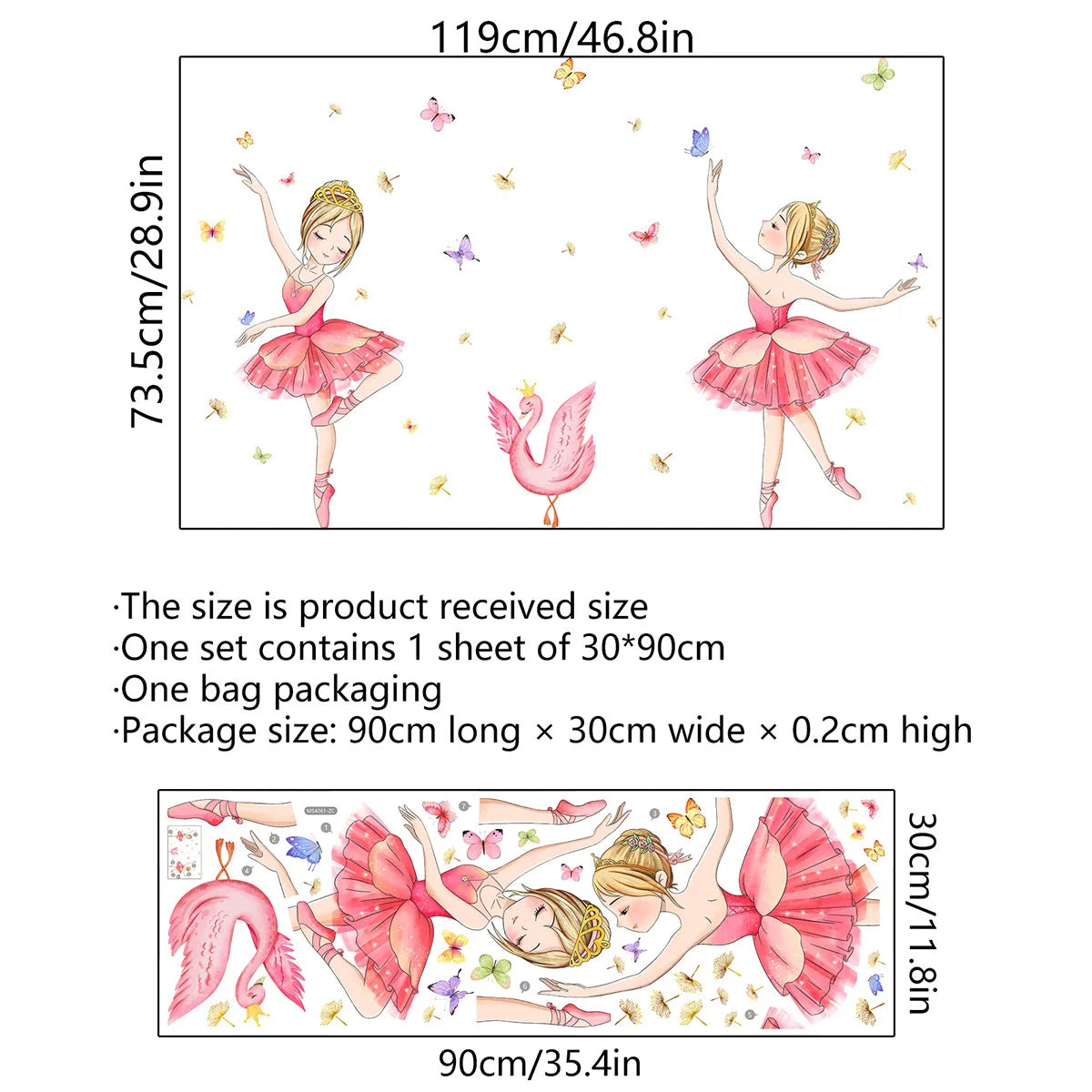 Ballet Girl Vinyl Child Wall Stickers For Baby Kids Room Decoration Adhesive Wallpaper Bedroom Accessories Room Decor Wall Art