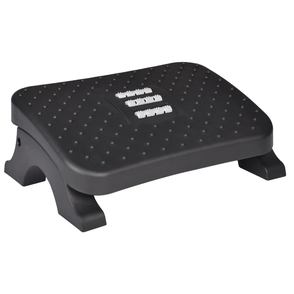 Ergonomic Under Desk Footrest Massage Rollers Leg Rest Pain Relief Non-slip Foot Stool Home Office Work Study Posture Correction