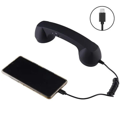 3.5mm Universal Retro Telephone Handset Retro Telephone Receiver Handset Mini Microphone Speaker for Mobile Phones Computers