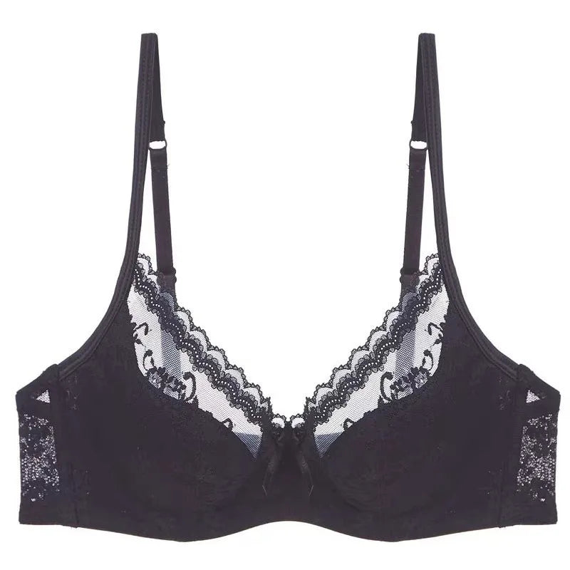 Ultra Comfort French Lace Bra, Demi Cup Underwire Lightweight for Large Bust, Anti Sagging Support Summer Sexy BANERDANNI Sexy B