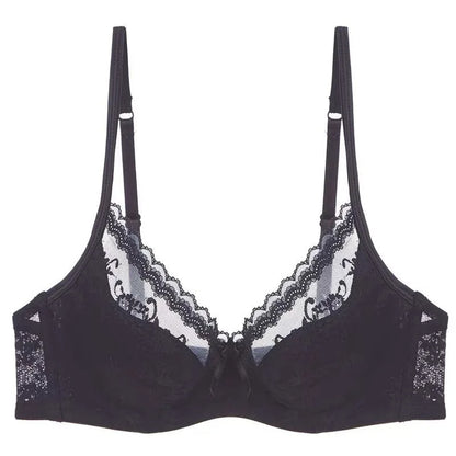 Ultra Comfort French Lace Bra, Demi Cup Underwire Lightweight for Large Bust, Anti Sagging Support Summer Sexy BANERDANNI Sexy B