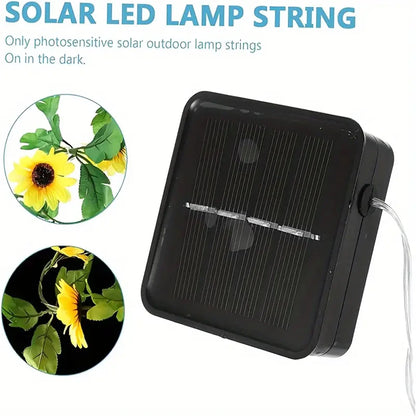 2/5/10M Solar Sunflower String Light Outdoor Waterproof Artificial Flower Vine Atmosphere Lamp For Home Party Holiday Decoration