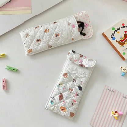 Stylish Quilted Glasses Holder Cute Kawaii Pouch Soft and Fun for Sunglasses and Eyeglasses